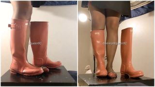 7104 Amateur Rough Bootjob in Pink Hunter Boots 2-8