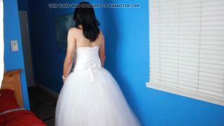 Mature CD Stephanie stroke and cum in her wedding dress-9