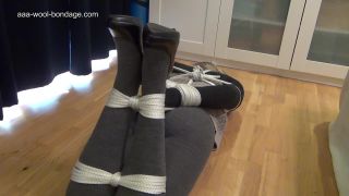 Wool bondage Hogtied Gagged-3