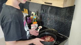 Home cooking - Грибной суп с салатом и говядиной-1