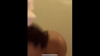 busty brunette girl with hairy pussy taking a shower. hidden cam-4