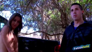 Skinny Blonde Gets Pussy Hammered Outdoors In Her First Porn Movie.-5
