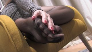 Lexis – High arched feet in black sheer pantyhose - [Femdom porn]-7