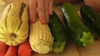 clip 18 Cucumber and carrots, corn and pumpkin – teen girl masturbate wildly on amateur porn fisting blowjob-0