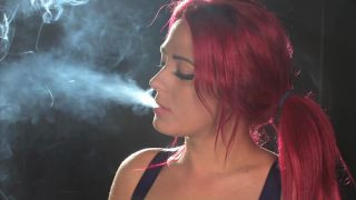 Sarah Smoking Corks In Purple Latex Dress.-3