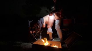 Using My Pussy In A Public Park! Rough Sex Next The Fire In The Open-5