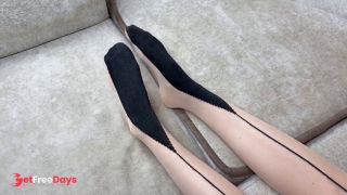 [GetFreeDays.com] Solo caressing long legs in black nylon pantyhose Adult Clip May 2023-2