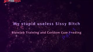 Miss Alessa Milano Sissy Bitch Blowjob StrapOn feed used Condoms Part 1-0