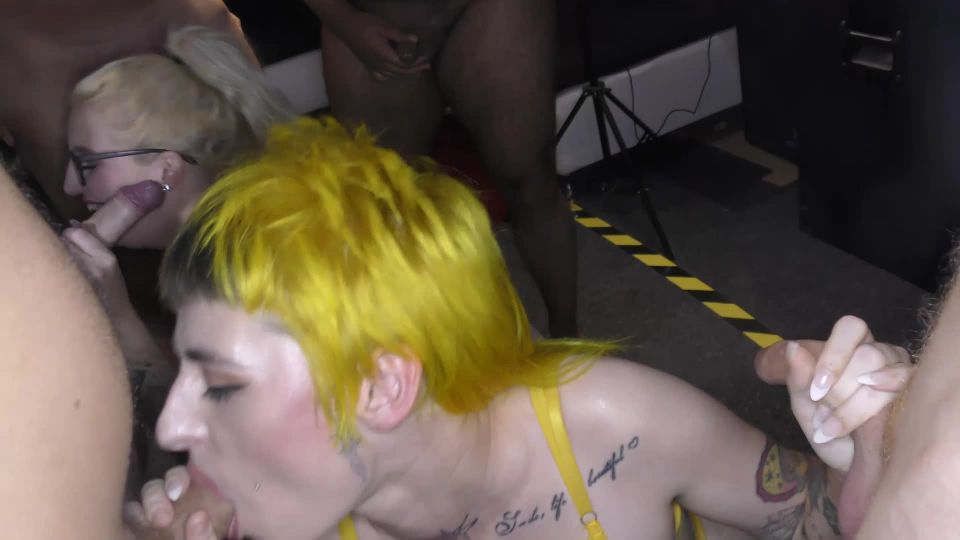 Bukkake party fun with Loula Lou and Lana Banana | straight | bukkake porn teen anal hardcore creampie