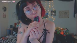 video 44 LisaTheSuccubrat – Dildo Suck in Glasses, male feet fetish on fetish porn -6