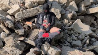 buldgebae - Masturbation on a pile of rubble in MX Gear - Cum in Boots - Slurping Condom-3