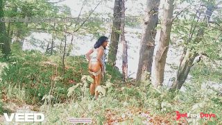 KOREAN SOLO FEMALE DOES PUBLIC COSPLAY SKIRT WALKING NUDE-7