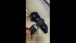 Goddess Maisha Cumshot While His Cock Is Duct Taped (Femdom porn)-0