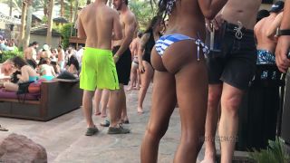 CandidCreeps 719 Spring Break Black Ebony Booty Round Thong B-7