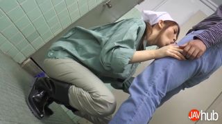 Uncensored Maki Koizumi Sucks a Man in the Bathroom-0