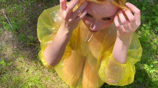 MoonFleur - Girl in Pvc Raincoat Suck Dick in the Forest , hot amateur porn on hot babes -6