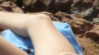 voyeur blonde girl fingering pussy on the beach voyeur -9