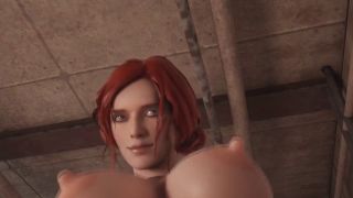 Hentai Futa Ciri and Triss - Ciri catches Triss masturbating Witcher Animation-7
