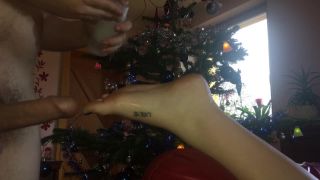 Hot Xxxmas feet humping with a huge cum blast Tattoo-0