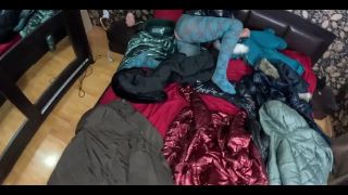 Masturbation Porn Several Shiny Down-jackets Used for Fucking and Masturbating 267-2