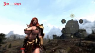 Sexy redhead grows taller and taller - Skyrim Giantess-2