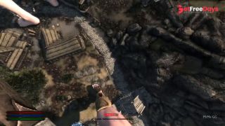Sexy redhead grows taller and taller - Skyrim Giantess-8