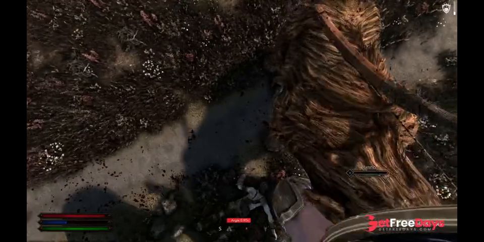 Sexy redhead grows taller and taller - Skyrim Giantess