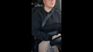 Driving Stroking my strap on while driving in public-3