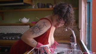 Curly Hairy Brunette Amateur With Big Boobs Masturbates Using Sex Toy I.-1