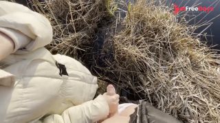 POV hot HANDJOB with a VIEW  my CUM ends up in the LAKE-4