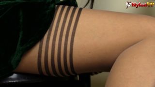 Diana - Super-hot Diana pulls down her tights and panties for you - Foot Fetish-1