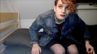 Redhead teen sissy ZoeStar toy her skinny ass and masturbate wildly-0