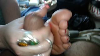 72 year old italian grandma footjob Black!-9