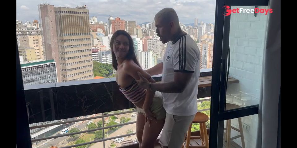 Crazy Fuck on the Balcony with the Brunette from So Paulo 