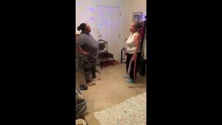 Big booty girl gets a belt spanking bending over in chair-0