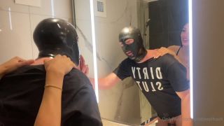 Only Fans: Mistresslhush August 30 2023 Strap On Fucking My Caged Gimp Slave Hard Over The Sink Making Him Watch How - Mistresslhush-3