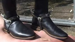 Riding Mistress has fun with Her human carpet.-0