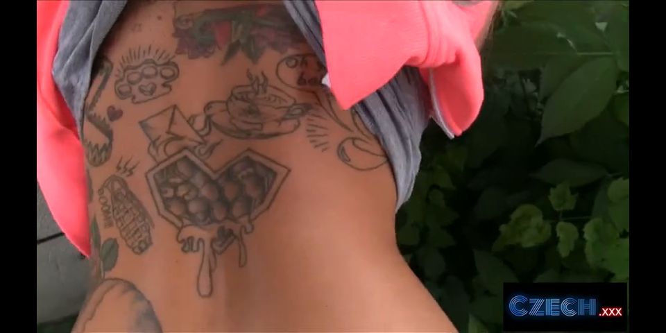 Camcorder CzechXXX - Fucking a Busty Blonde Behind a Bridge for Cash