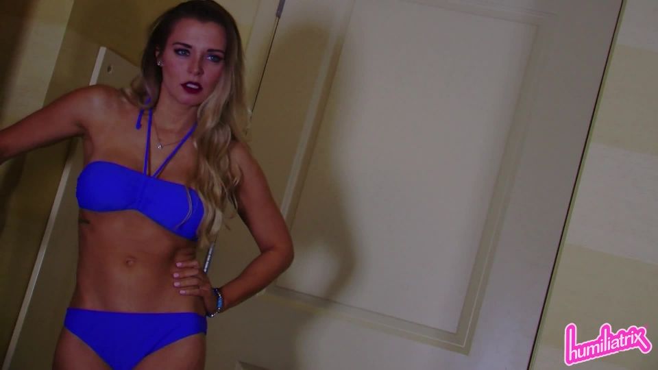 Humiliatrix Bikini Goddess Remi Catches You Jerking and Humiliates You for It