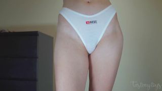 tastemytoys - Schoolgirl with hairy pussy tries on cotton panties-8