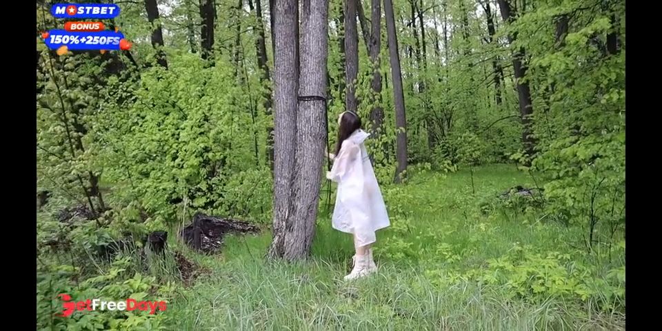 [GetFreeDays.com] A young submissive bitch was tied up and fucked with a stick in the forest Adult Clip March 2023