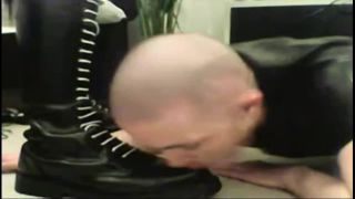 Worthless skinhead slave foot worship and trampling-6