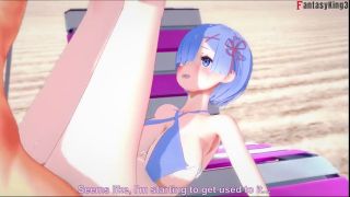 Echi Rem BJ and sex on the beach  Re Zero  Full and POV on patreon Fantasyking3-3