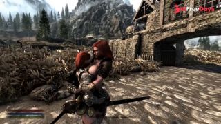 [GetFreeDays.com] Cute Redhead grows into goddess and has fun with the city - Skyrim Giantess Sex Stream July 2023-0