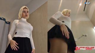 [GetFreeDays.com] Young blonde without panties shows boobs. Trying on transparent clothes Sex Film June 2023-2