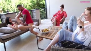 Kira Stone,Oksana Katysheva,Polly Yangs,Alice Ross - Cute Youthful Girl Publicly Fucked by an Italian Guy with a 10 inch Dick on a Summer Patio!-2