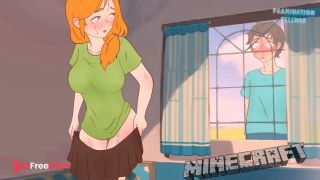 Steve  on Alex taking off her skirt he saw her bare pussy Minecraft Hentai Cartoon Parody 2025-9