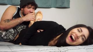 free porn clip 33 virtual reality foot fetish TheTickleRoom - Monicas Nylon Hell Pt 4 Whats a Hogtie, foot on feet porn-7