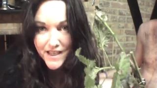 CBT and sounding with stinking nettles and slave having to jerk off with nettle in his  urethra.-0