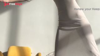 perfect relax stretching in tight transparent dress-6